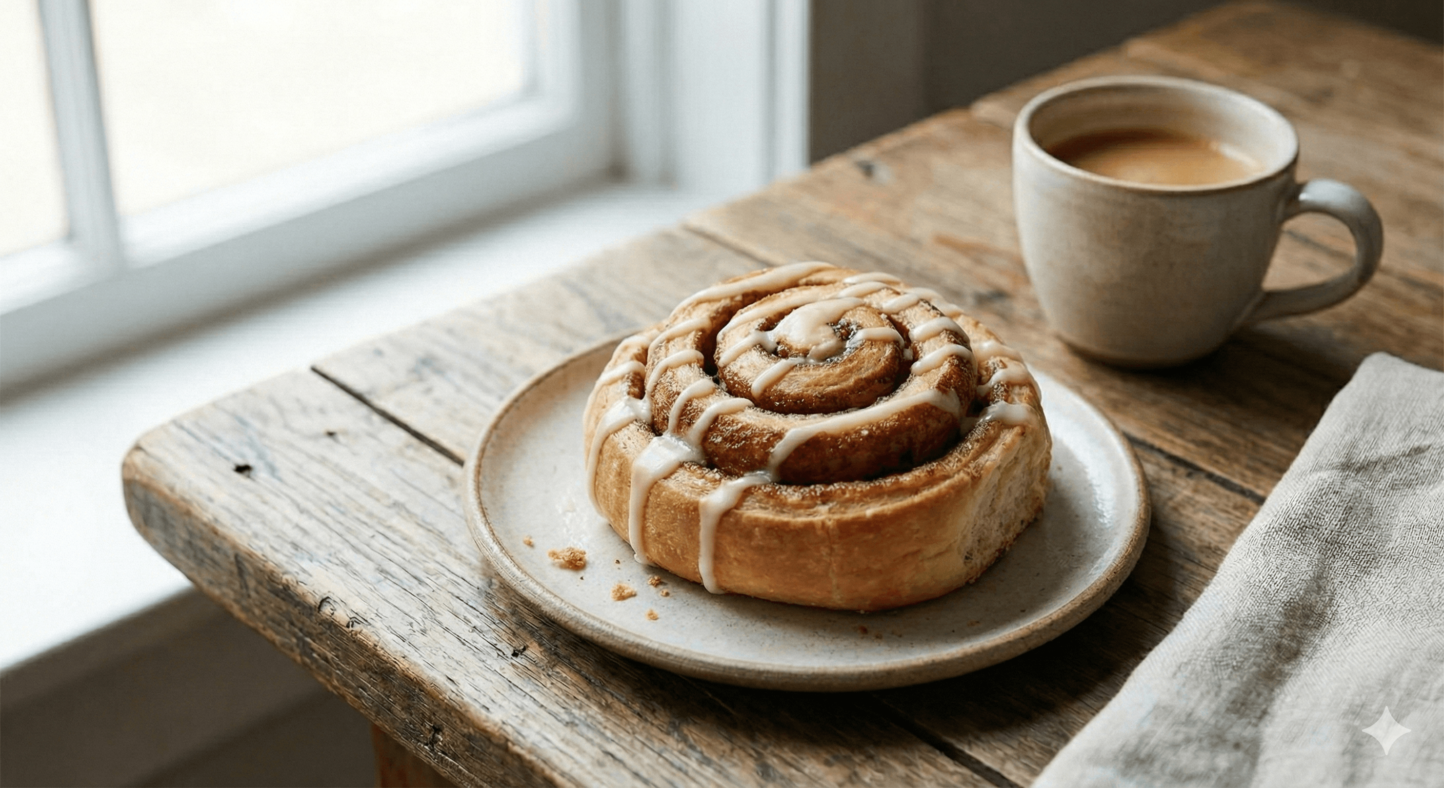 Fresh cinnamon rolls with cream cheese frosting