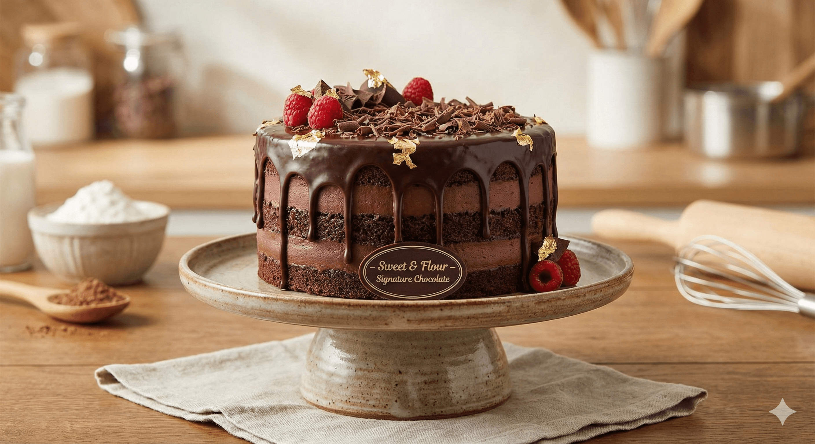 Rich death by chocolate cake with ganache drip