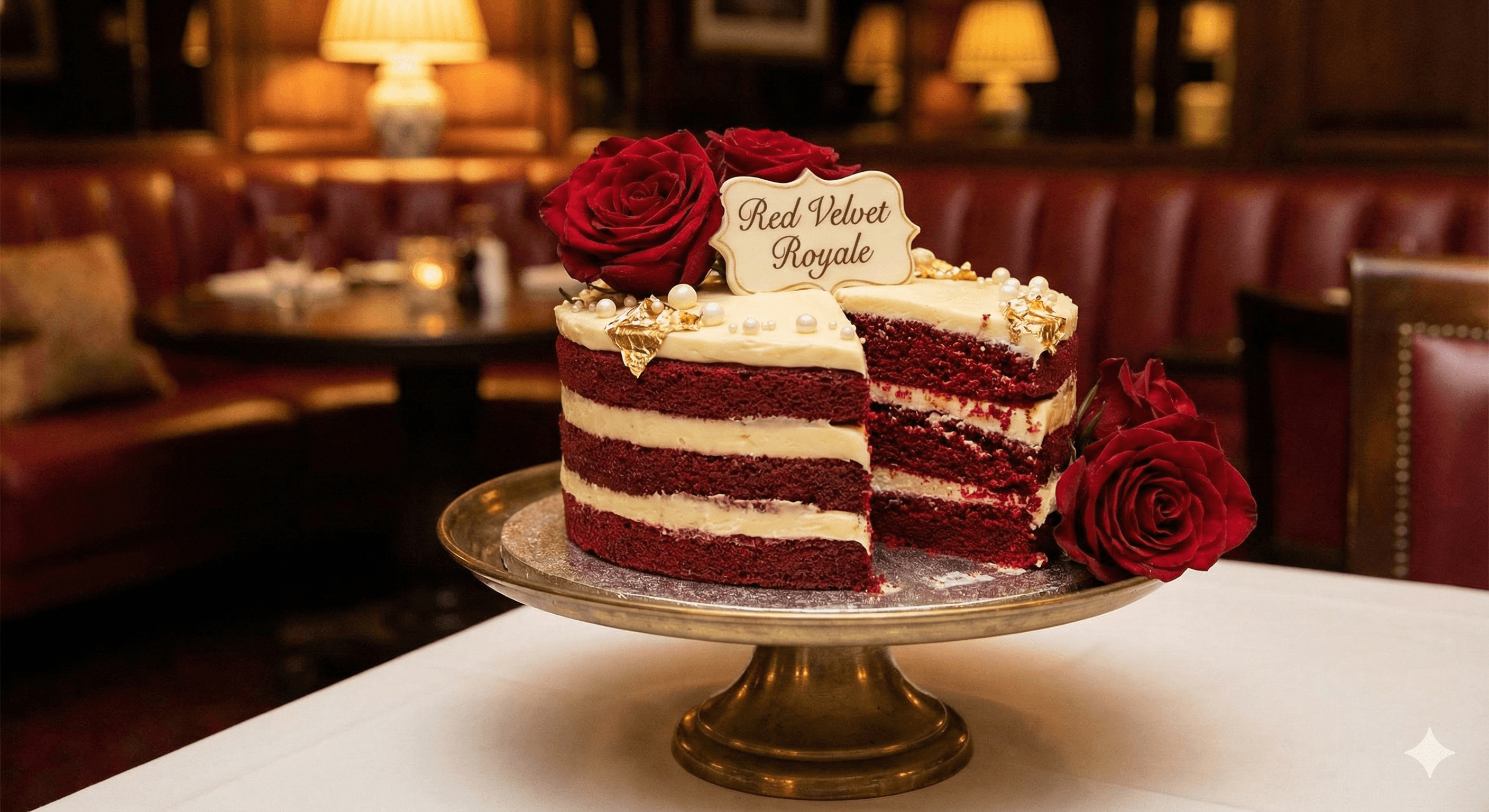 Red velvet royale cake with cream cheese frosting